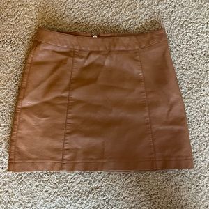 Brown mocha leather skirt